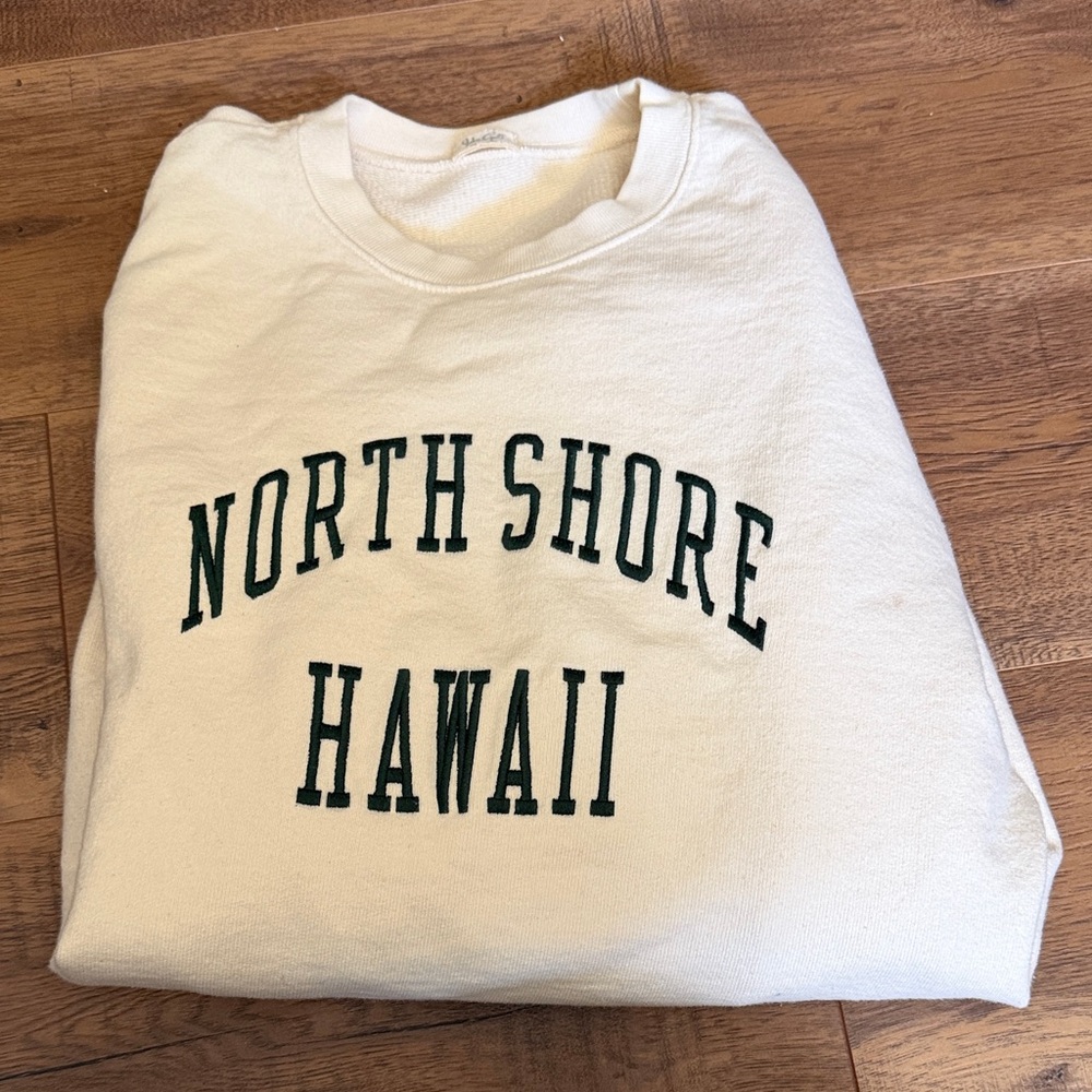 Brandy Melville Cream Ribbed Neck Sweater